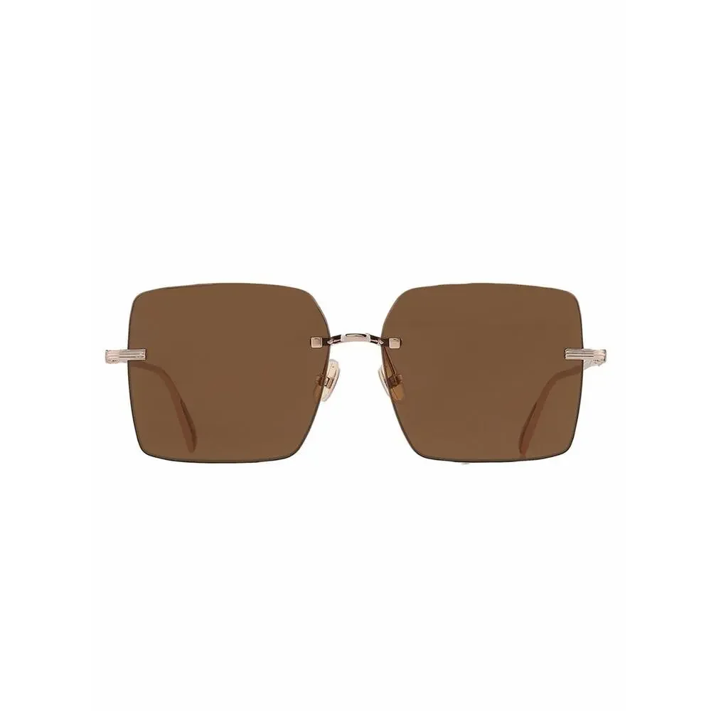 New Salvatore Ferragamo SF311S 745 Rimless Square Brown Women Sunglasses